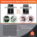 QuliMetal 19.5" Grill Grates for Weber Genesis 300 Series, Genesis E310 E320 E330 S310 S320 S330, Replacement Parts for Weber 7524,7528, Cast Iron Grill Grates