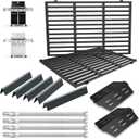 Grill Parts Kit for Weber Genesis 300 310 330 Genesis E330 E310 S310 S330 EP330 S320 E320 Parts for Weber 7621 Flavorizer Bars 17.5", Genesis 7524 Grates 7622 Heat Deflector, 4Pcs 62752 Burner Tube