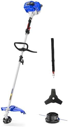 WILD BADGER POWER 26cc Weed Wacker Gas Powered, 3 in 1 String Trimmer/Edger 17'' with 10'' Brush Cutter,Rubber Handle & Shoulder Strap Included