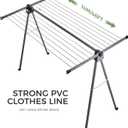 JS HANGER A Shape Clothes Drying Rack Folding Outdoor Clothesline, Heavy Duty Stainless Steel Laundry Drying Rack, Foldable Portable Clothing Dryer 46 Feet
