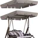 Porch Swing Canopy, Replacement Waterproof Swing Top Cover, Outdoor 3 Seater Garden Swing Seat Canopy Cover, Sun Shade Patio Canopy Awning 75"42"