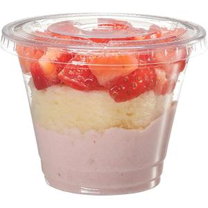 GUSTO [9 oz. - 50 Count Clear Plastic Cups With ?Flat Lids (No Hole), Fruit Cups with Lids for Party - Perfect for Smoothies, Milkshakes, and To-Go Beverages - (Formerly Comfy Package)