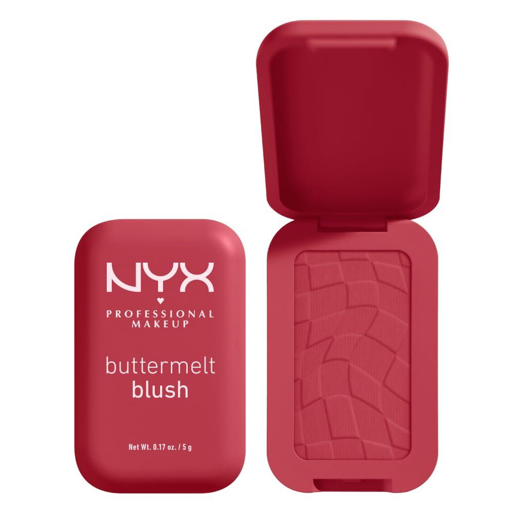 NYX PROFESSIONAL MAKEUP Buttermelt Powder Blush, Fade and Transfer-Resistant Blush, Up to 12HR Make Up Wear, Vegan Formula - Back And Butta (0.17 Ounce (Pack of 1))