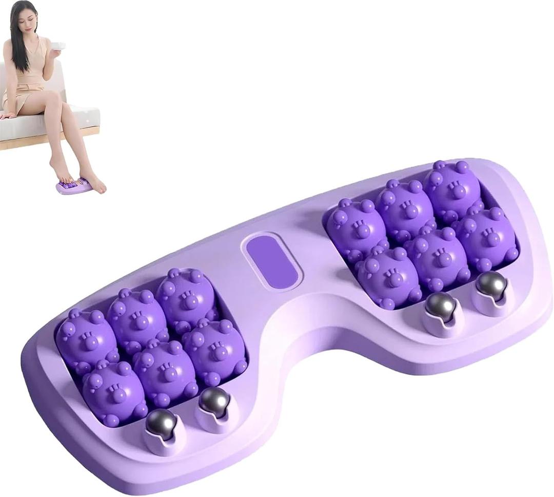 Portable Dual Foot Massage Roller, 12 Wheel Feet Massager Planta, Stress Relief and Improved Circulation, for Home and Office