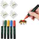Queen Bee Marking Kit - 5 Standard Colors Marker Pen Set with 4 Clear Plastic Queen Catcher Clips, Safe Gentle Queen Bee for Beekeeping Beginners
