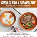 Gotham Steel Non Stick Frying Pan, 12.5 Ceramic Frying Pan Nonstick, Long Lasting Nonstick Cooking Pan, Egg Pan, Stay Cool Handle, Ultra-Durable, Stovetop Dishwasher & Oven Safe, 100% Toxin Free