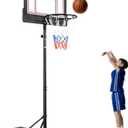 Portable Basketball Hoop Outdoor, 4.7-6.9FT/4.4-10 FT Adjustable Basketball Hoop for Kids and Adults in Outdoor/Indoor,with Sturdy PE Base and PET Backboard,Easy Assembly for Home Use