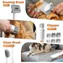 Dog Grooming Vacuum Kit, All-in-One Pet Grooming Vacuum with Pet Clippers, Low Noise Dog Hair Vacuums with 1.5L Dust Cup, Dogs deshedding Vacuums Brush for Dogs Cats