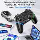 Honghao Switch/Switch 2 Controller,Wireless Pro PC Game Controllers For Tesla Model 3/S/X/Cybertruck/Nintendo Switch/PC (Black)