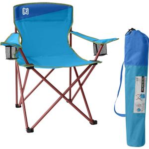 Folding Camping Chair, Lightweight with Dual Cup Holders, 23" W x 23" D x 37" H