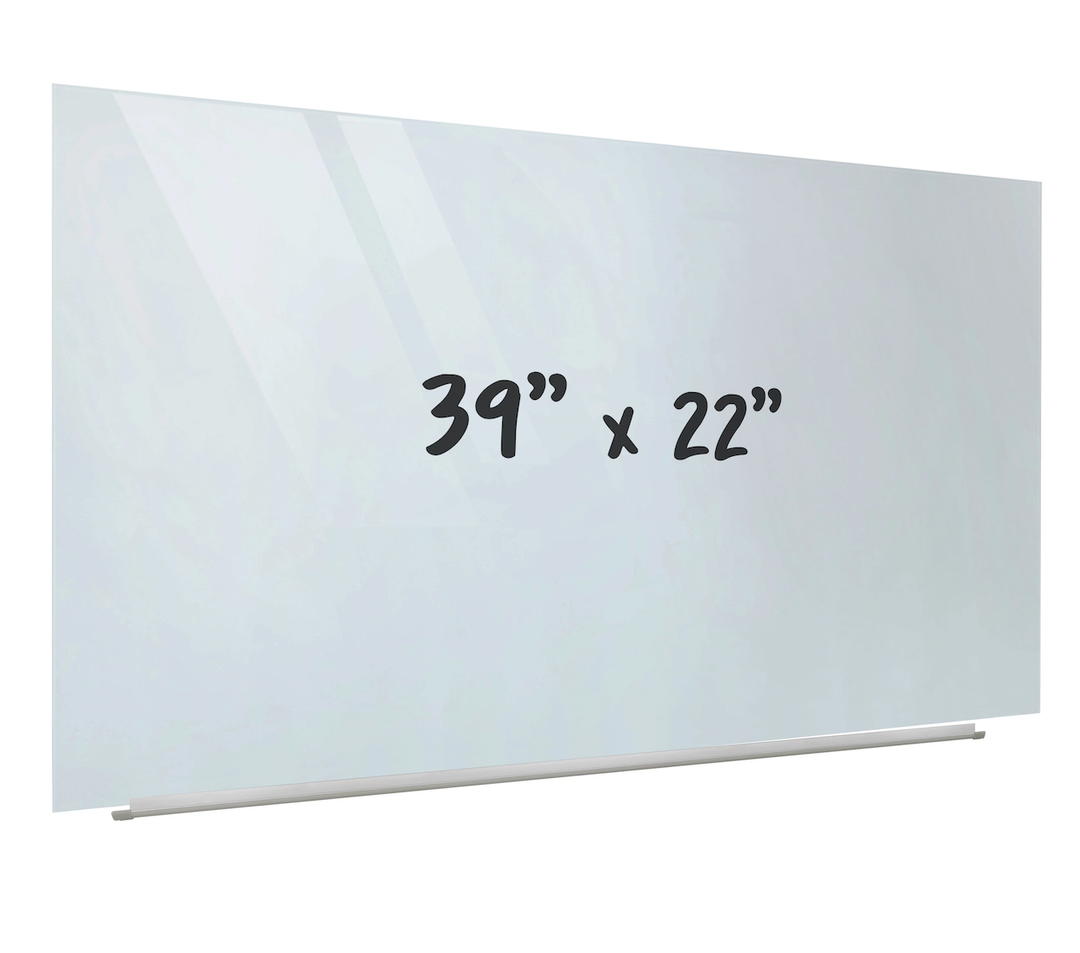ECR4Kids Frameless Glass Whiteboard-Wall Mounted Magnetic Dry Erase w/ Pen
Tray