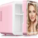 CUTIEWORLD Pink Fridge with Mirror, 4L Fridge