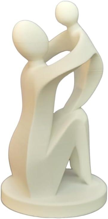 Znet3D Mother & Child Sculpture - Beautiful & Elegant Design (White)