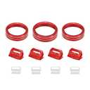 LECART 7 PCS Metal Window Button Switch Cover & AC Switch Knob Cover Fit for Jeep Wrangler JL JLU Gladiator JT 2025-2018 Car Interior Accessories Stylish Auto Decorations Decal Sticker Trims Red