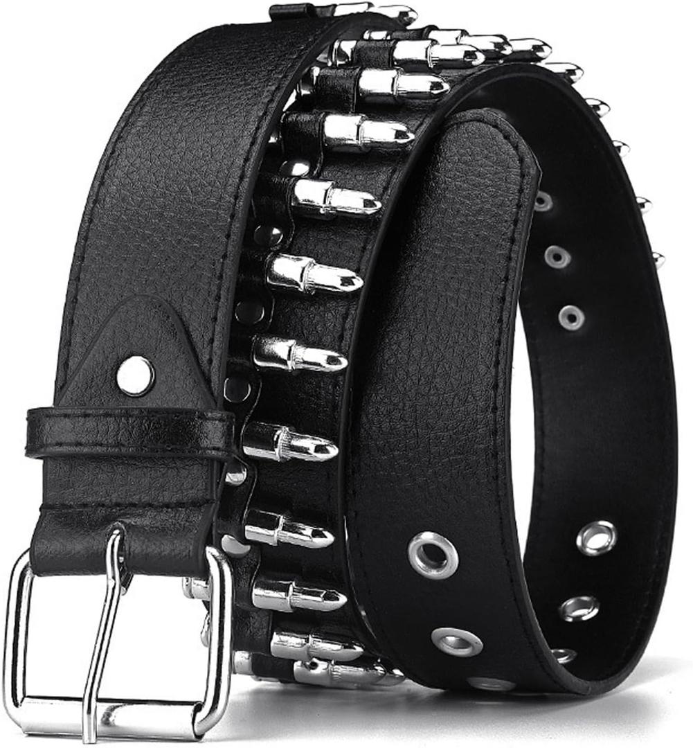 Studded Belts Women Y2K Belt Star Belts Black Girl Ladies Spike Stud Punk Waist Belt for Halloween Cosplay
