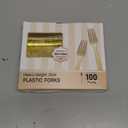 100 Pcs Gold Plastic Forks, Disposable Plastic Forks, Plastic Utensils for Parties, Weddings, Picnics, Big Event, Daily Use - BPA FREE