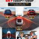 3 Channel Dash Cam, 4K Dash Cam Front and Rear, Dash Camera for Cars STARVIS 2 Sensor Car Dash Cam with HDR Night Vision, 24H Parking Mode Dashcam Built-in 5.8GHz WiFi GPS Loop Recording