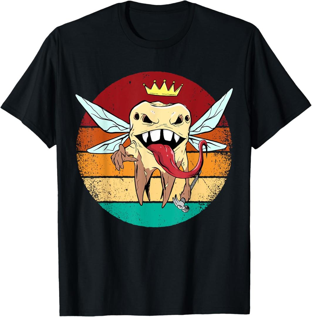 Creepy Tooth Fairy Halloween Dentist Costume Scary Gothic T-Shirt (Small)