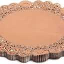 Juvale Rose Gold Lace Doilies - 12-Inch Round, 100 Pack - Disposable Table Doilies Rose Gold & Disposable Paper Placemats Bulk for Cakes, Pastries & Events