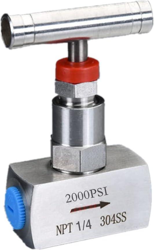 Stainless steel Needle valve 1/4" NPT High pressure 2000 PSI, Pressure regulating, flow control, Instrument Gauge Valve, Water Oil Gas (1/4)