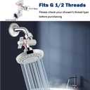 NearMoon Adjustable Shower Head Extension Adapter, SUS304 Stainless Steel Shower Arm Extension Connector for Shower Heads (Chrome Finish)