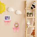 DOITOOL Wood Floating Shelves Bow Shelf Pink Wall Shelf Kawaii Room Decor Nordic Style Decorative Small Wall Shelves for Bedroom, Living Room, Kitchen, Office (Pink)