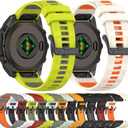 Compatible with Garmin Fenix 8 Replacement Wrist Band - 22mm Replacement Silicone Wrist Watch Band Strap Compatible with Garmin Fenix 8/8 Pro Amoled 47mm(Black+Gray)