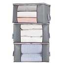 Combocube 3Pcs Zippered Storage Bag for Closet King Comforter, Pillow, Quilt, Bedding, Clothes, Blanket Organizers with Large Clear Window & Carry Handles Space Saver