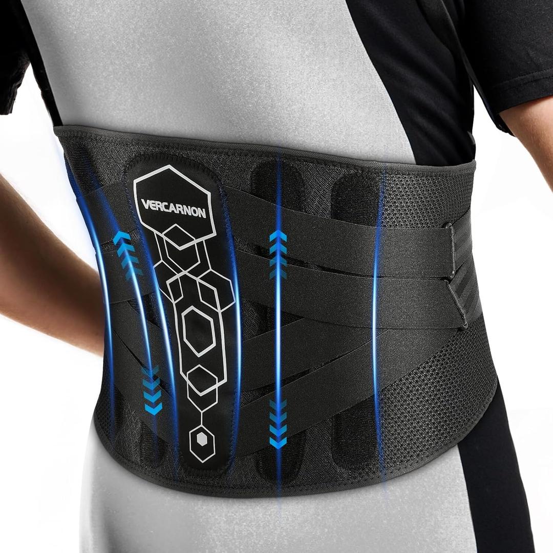 Back Brace for Lower Back Pain Relief, 3D Lumbar Pad & 6X Support Belt with Pulley System for Men & Women, Ergonomic Design with Soft Breathable Knit Material, Ideal for Herniated Disc & Sciatica (Large) (Small)