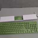 Backlit Wireless Keyboard and Mouse, 2.4GHz Light Up Typewriter Rechargeable Cordless Quiet Keyboard with USB Receiver for PC/Laptop(Dark Green)