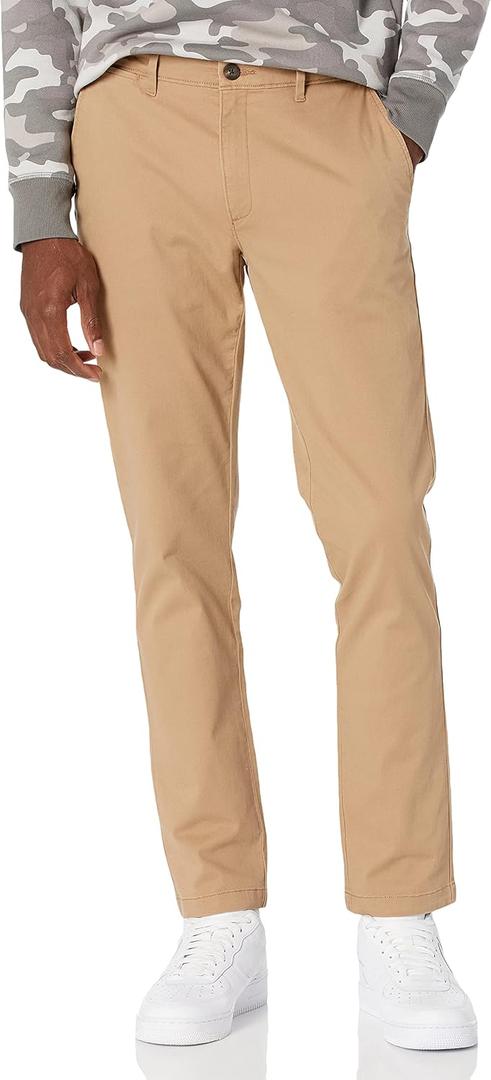 Amazon Essentials Men's Casual Stretch Chino Pant (Beige, L)