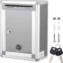 Wall Mount Mailbox, Lockable Secure Post Box, Letter Box for Outside, Drop Box with Key Lock, for Envelope, Letter, Outside, Home, Office Business