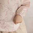 Tiny Twinkle Long Sleeve Bib for Babies & Toddlers | 2-Pack Waterproof Smock Bib for Eating | Machine Washable & Mess-Proof Feeding Essentials | Newborn Shower Gift (Toile,Bows, 6-24M)