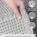 Waffle Bath Mat-Runner Rug, Super Absorbent Non Slip Bath Mats for Bathroom Machine Washable Long Rugs with Tassels, Bath Rugs for Bathroom Floor Beside Tub, 2' x 6' (Light Grey)