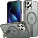 for iPhone 12 Pro Max Case with Stand, Compatible with MagSafe, [Invisible Stand] Anti-Slip Shockproof Military-Grade Protection, Magnetic Phone Case for iPhone 12Pro Max (Gray)