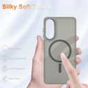 for Samsung Galaxy S25 Edge Case, Matte Magnetic Phone Case with 1 Screen Protector, Support for Magsafe, Translucent Frosted Shockproof Protective Cover for Samsung Galaxy S25 Edge, Titanium Gray