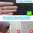 1/2 inch Hardware Cloth 36 inch x 50 Foot,Hot-Dipped Galvanized After Welding, Wire Screen Mesh Roll Chicken Wire Fence Roll Gopher Wire Mesh Tree Guard Wire Mesh Roll, 1/2in 36in x 50ft 19Gauge