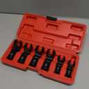 6pc Short Flex Head Crows Foot Line Wrench Set, Flex Flare Nut Wrench with 1/2"&3/8" Drive, Injector Fuel Line Crowfoot Flare Nut Socket Wrench, Metric 12-19mm Nuts with Storage box