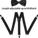 7Pcs Grandpa Old Man Costume Kit - Hat, Glasses, Cane, Bow Tie, Suspenders, Magnifying Glass, Gray Mustache and Eyebrows