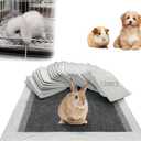 Rabbit Pee Pads, Pet Toilet/Potty Training Pads, 120PCS All Absorb & Odor Control Disposable Cage Liners with Quick-Dry Surface for Guinea Pigs Puppy Chinchillas Hamsters Ferrets Hedgehog Cat