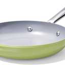 CookinCraze Nonstick Ceramic Frying Pan 10" Non Toxic Cooking Skillet for Eggs Pancakes & Stir Fry Even Heat Distribution PTFE/PFOA/PFAS Free Oven Safe Up to 500F All Cooktops Compatible, Olive Green