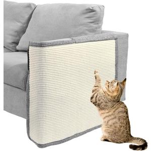 Cat Scratch Couch Protector with Natural Sisal for Protecting Couch Sofa Chair Furniture19.7W*23.6W(Light Grey/Left Hand)