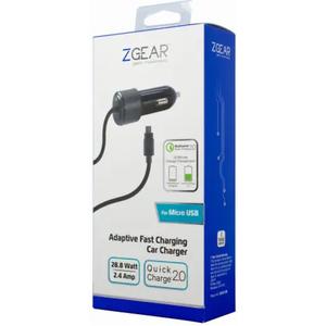 ZGear Quick Charge Micro USB Car Charger - Black