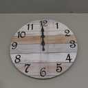 CHYLIN Wall Clock 12 Inch Bathroom Clock, Rustic Wall Clocks Battery Operated, Silent Non Ticking Wooden Coastal Beach Clock for Kitchen, Living Room, Bedroom (White)