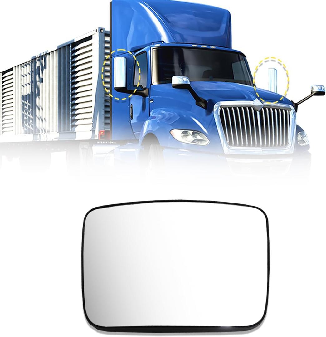 Rear View Main Mirror Hood Mirror for International LT625 2018+ Truck Universal Side,Convex Black A Piece