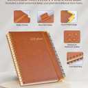 3 x 2026 Planner, Weekly and Monthly Calendar Planner from January 2026 - December 2026, 8.5" x 11" Hardcover Leather Hourly Appointment Book with Tabs, Spiral Daily Planners for College School Work Home, Brown (A4)