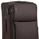 Hanke 24 Inch Luggage Expandable Softside Checked Suitcases with Spinner Wheels, Upright Rolling Luggage Suitcases Travel TSA Luggage Bag for Women Men(Coffee)