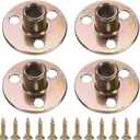 uxcell 4Pcs M10 T-Nuts, Zinc Plated Steel Brad Hole Tee Nut with Screws, 3-Hole Round Base Weld Nuts 17.3mm Height Through Hole Flange Insert Female Thread Plate Nuts, Multicolor