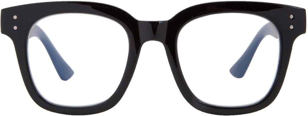 Madison Avenue Blue Light Blocking Glasses Oversized Fashion Blue Light Blocker for Women Anti Eyestrain & UV Protection Computer Eyeglasses (Black)