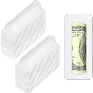 60 Pcs Lip Balm Pouches Plastic Money HolderClear Lipstick Holder Clear Plastic Domes for Gift Card DIY Crafts with Double Side Tape